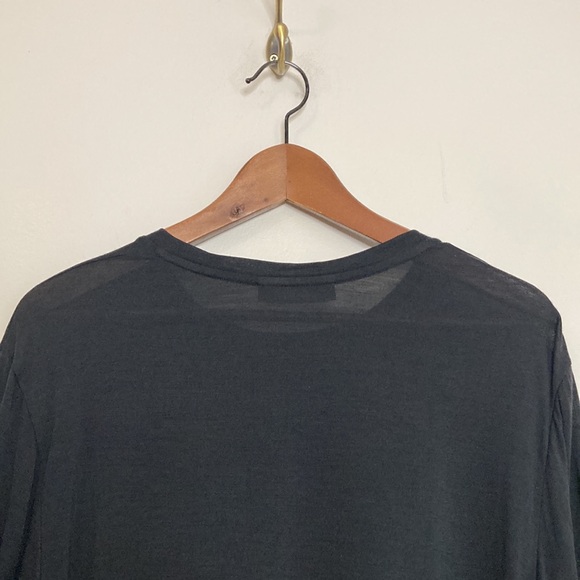 Icebreaker T Shirt Mens Medium Black Cool Lite Merino Blend Long Sleeve Crew - Picture 4 of 12